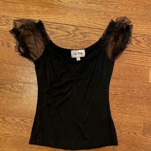 black swan mesh sleeve top